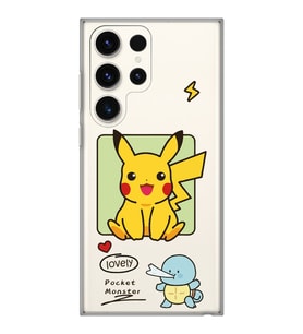 Samsung Galaxy S23 ULTRA Uyumlu Pokemon Pikachu Tasarımlı Şeffaf Telefon Kılıfı