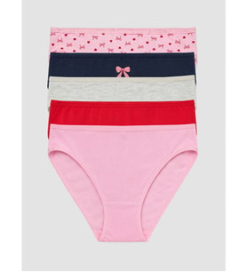 LCW Young Pembe Baskılı Bikini Külot 5'li