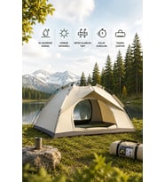 2 3 Kişilik Otomatik Kamp Çadırı Su Geçirmez Outdoor Pratik Kurulum