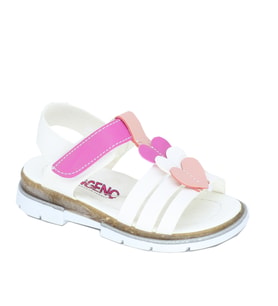 Şirinebebe 03695 Anatomic Kız Çocuk Sandalet (Beyaz-Pembe)