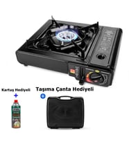 AGST1 Taşınabilir Tekli Portatif Kamp Ocağı Piknik Ocağı Kartuş ve Taşıma Çantası Hediye !