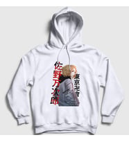 Presmono Unisex Beyaz Mikey Anime Tokyo Revengers Kapüşonlu Sweatshirt 241207tt