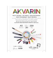Van Dyck Sulu Boya Blok Multipurpose A5 Üstten Spiralli 20 Yaprak Çok Amaçlı Suluboya Bloğu