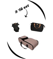Jusso Portbebe Ana Kucağı + Bebek Taşıma Kanguru + Bebek Bakım Çantası Gri 3 Lü Set (Krem)