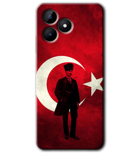 Realme C53 Kılıf HD Desen Baskılı Kılıf - Atatürk Bayrak