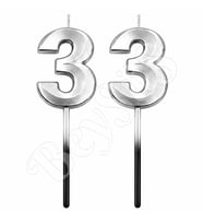 33 Rakam Mum Gümüş