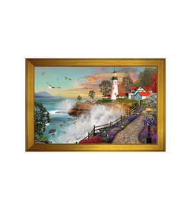 Manzara Temalı Kanvas Tablo 50 x 70 cm Gold Çerçeve