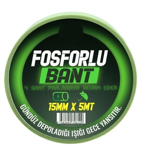 Geseus Kendinden Yapışkanlı Fosforlu Bant Gündüz Depoladığı Işığı Gece Yansıtır15mmX5MT