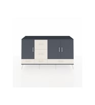 Kronos Konsol 4 Raflı 5 Çekmeceli 3 Kapaklı 176x59x99 Antrasit-Antrasit/Aytaşı