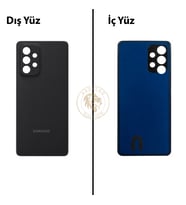 Samsung A53 Siyah Arka Kapak Arka Cam Batarya Kapağı Lazer Kesim Kapak Pil Kapağı Back Cover