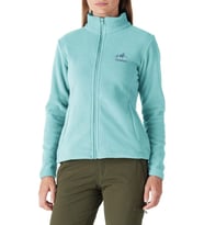 GENIUS Kadın Tam Fermuarlı Kalın Outdoor Polar Ceket RENKLİ-TAM (Yeşil)