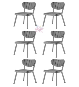 Esinti Metal Sandalye Renkli Ayak 6 Lı Set Cafe,Restaurant,Mutfak,Salon,Yemek Odası Sandalyesi