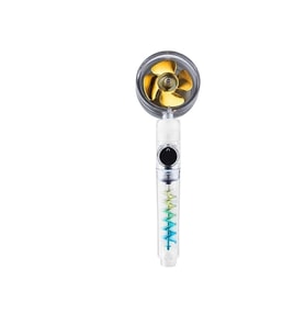 Moonshop Rainbow Pervaneli Fırfırlı Aç-Kapa Turbo Basınçlı Su Tasarruflu Banyo Duş Başlığı El Duşu