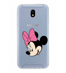 Samsung Galaxy J5 Pro Kapak Minnie Mouse Tasarımlı Şeffaf Silikon Kılıf