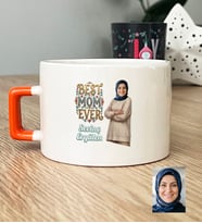 Kişiye Özel Karikatürlü Best Mom Ever Anneye Hediye Lüks Fincan Anneler Günü Hediyesi