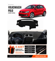 VOLKSWAGEN POLO (2009-2019) Uyumlu Torpido Örtüsü Torpido Kılıfı - Siyah