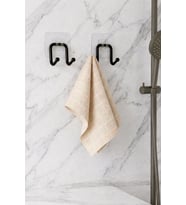 Güçlü Yapışkanlı Çift Kancalı Banyo ve Mutfak Askısı Metal Duvar Askılık Organizeri S-70123 Siyah (