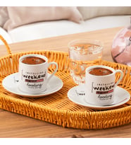 Porsima 09 Porselen 12 Parça Türk Kahve Fincan Takımı 90ml