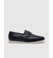 Hakiki Deri Lacivert Tokalı Erkek Loafer