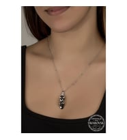 Crystal Taşlı Salkım 925 Ayar Gümüş Kolye