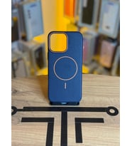İPhone 16 Pro Max Uyumlu MagSafe Özellikli Premium Deri Görünümlü Kılıf (Lacivert)
