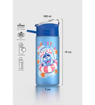 Renga Falcon Panda Desenli 500 ml Pipetli Mat Tritan Çocuk Matara 912037 Pembe (Mavi)