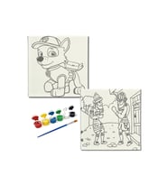 Okul Etkinliği-2'li Tuval Boyama Seti. 20x20 Cm Uv Baskı 6 Akrilik Boya 1 Fırça-model-346