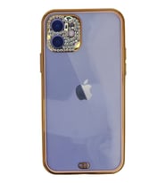 Pilelistore   iPhone 12 Kılıf Liva Taşlı Silikon - Pembe