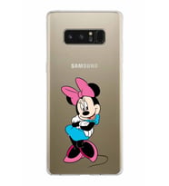 Samsung Galaxy Note 8 Kapak Minnie Mouse Tasarımlı Şeffaf Silikon Kılıf