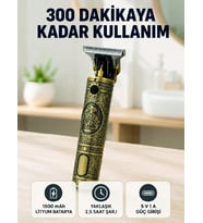 Kablosuz Saç Sakal Kesme Makinesi T Tipi Metal Bıçaklı 3 Kademeli Taraklı