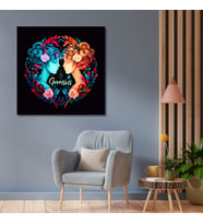 Tekli Kare Kanvas Astroloji ve Burç Tablosu İkizler Burcu