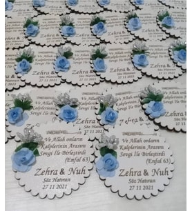 Kişiye Özel Ahşap Magnet Hatıra (Bej)
