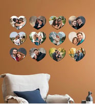 Kişiye Özel 12 Fotoğraflı Kalp Mdf Tablo