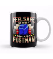 Funny Feel Safe At Night, Sleep With a Postman Pun Kupa Bardak Porselen