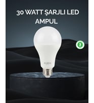 Şarjlı LED Ampul 30 Watt Soğuk Beyaz