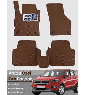 FORD KUGA 2 (2013-2019) Uyumlu EVA Paspas Tam Set–Araca Özel,Su Geçirmez,Kolay Montaj