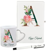 Anneye Hediye Kişiye Özel Defter Kupa ve Kalem Hediye Seti