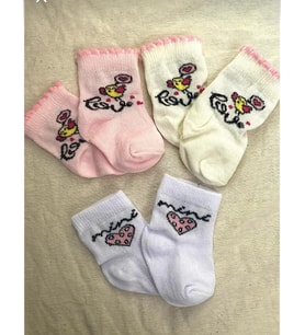 MİLAYS LİFE HOME COLLECTİON MİLAYS BABY KİDS KIZ BEBEK PAMUKLU ÇORAP 0-3 AY (Siyah-Pembe)