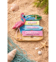 Flamingo Buzdolabı Magneti 8x8 cm – Dekoratif Turistik Hatıra – Kemer Tekirova Çamyuva
