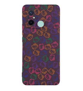 Xiaomi Redmi 12c Uyumlu Lansman Kılıf Hello Kitty Tasarımlı İçi Kadife Kapak-Mürdüm (Şeffaf)
