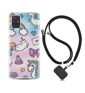 Samsung a71 A72 A73 A7 A9 2018 C7 C9 Kılıf Boyun Askılı Silikon Unicorn Mektup 1800