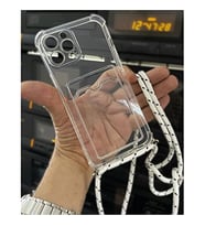 Coverzone iPhone 17 Pro Max ile uyumlu ?pli Boyun Ask?l? Silikon K?l?f ?effaf Renk Kartl?kl? Dulcet Epiphany K?l?f