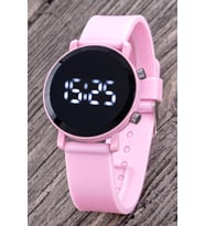 Pembe Renk Çocuk Saati - Saat Öğretici Led Watch Kadran Kız Çocuk Saati ST-30431