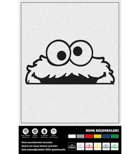 KURABİYE CANAVARI BAGAJ STICKER 20 x 10 cm (Siyah)