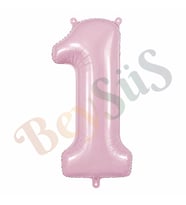 1 Rakam Folyo Balon pembe Rengi (76 cm)