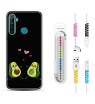 Realme 5i 5 Pro 6i 7 Pro 8 Kılıf Kablo Koruma Spiral Silikon Aşık Avokadolar 1642