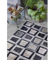 Dijital Kaymaz Yıkanabilir Antrasit Patchwork Salon Halısı Mutfak Halısı Koridor Halısı Yolluk HLN184