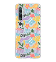 Xiaomi Mi Note 10 ile Uyumlu 1mm Kapak Memphis Desen Tasarımlı Şeffaf Silikon Kılıf