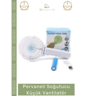 #Vantilatör USB Şarjlı Mini El Fanı Sessiz Katlanabilir Beyaz Pervaneli Soğutucu Küçük Vantilatör