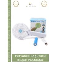 #Vantilatör USB Şarjlı Mini El Fanı Sessiz Katlanabilir Beyaz Pervaneli Soğutucu Küçük Vantilatör